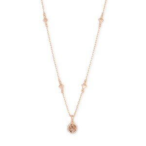 Nola Rose Gold Pendant Necklace in Rose Gold Drusy